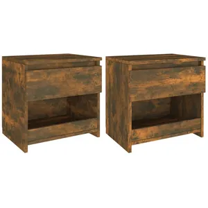 vidaXL Tables de chevet 2 pcs Chêne fumé 40x30x39 cm Bois d'ingénierie pas cher
