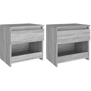 vidaXL Tables de chevet 2 pcs Sonoma gris 40x30x39cm Bois d'ingénierie pas cher