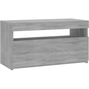 vidaXL Meuble TV avec lumières LED Sonoma gris 75x35x40 cm pas cher