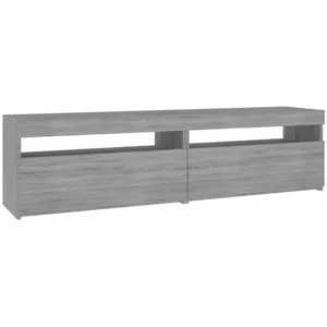 vidaXL Meubles TV avec lumières LED 2 pcs Sonoma gris 75x35x40 cm