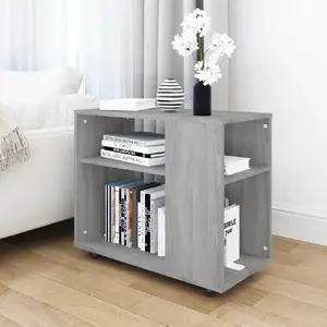Comparateur de prix : vidaXL Table d'appoint Sonoma gris 70x35x55 cm Bois d'ingénierie