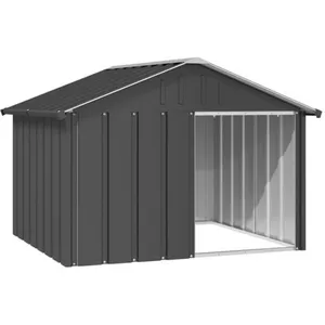 Comparateur de prix : vidaXL Niche pour chien Anthracite 116,5x103x81,5 cm Acier galvanisé