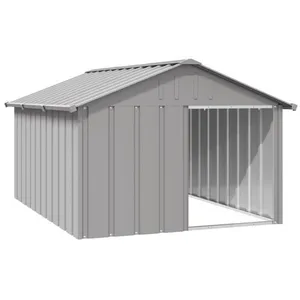 Comparateur de prix : vidaXL Niche pour chien Gris 116,5x153x81,5 cm Acier galvanisé