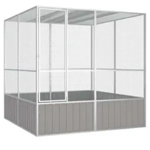 Comparateur de prix : vidaXL Cage à oiseaux Gris 213,5x217,5x211,5 cm Acier galvanisé