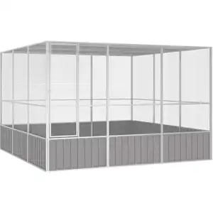 Comparateur de prix : vidaXL Cage à oiseaux Gris 302,5x324,5x211,5 cm Acier galvanisé