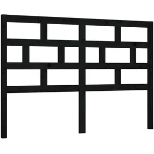 vidaXL Tête de lit Noir 146x4x100 cm Bois massif de pin pas cher