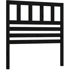 vidaXL Tête de lit Noir 81x4x100 cm Bois massif de pin pas cher