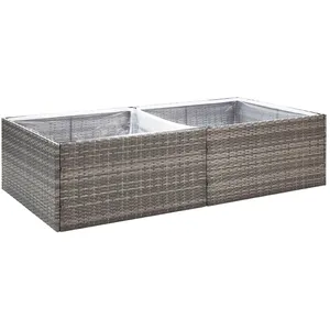 vidaXL Jardinière Gris 157x80x40 cm Résine tressée pas cher