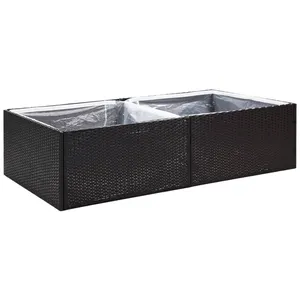vidaXL Jardinière Noir 157x80x40 cm Résine tressée pas cher