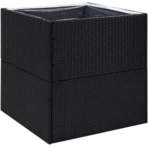 Comparateur de prix : vidaXL Jardinière Noir 80x80x80 cm Résine tressée
