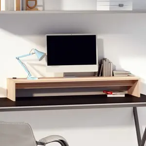 vidaXL Support de moniteur 100x27x15 cm Bois de pin solide pas cher