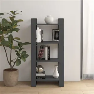 vidaXL Bibliothèque/Séparateur de pièce Gris 60x35x125 cm Bois massif pas cher