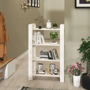 Comparateur de prix : vidaXL Bibliothèque/Séparateur de pièce Blanc 80x35x125 cm Pin solide