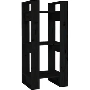 Comparateur de prix : vidaXL Bibliothèque/Séparateur de pièce Noir 41x35x91 cm Pin solide