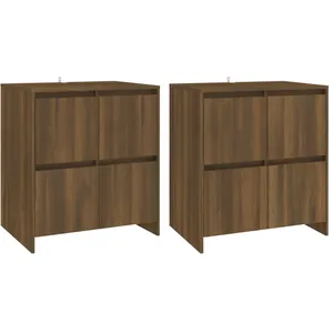 Comparateur de prix : vidaXL Buffets 2 pcs Chêne marron 70x41x75 cm Aggloméré