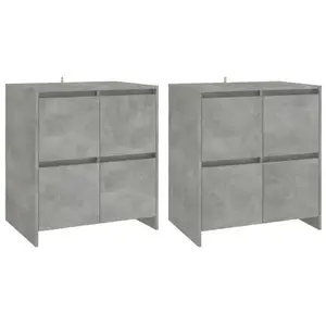 Comparateur de prix : vidaXL Vidaxl Buffets 2 Pcs Gris Béton 70x41x75 Cm Aggloméré