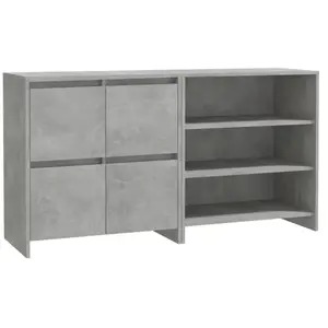 vidaXL Vidaxl Buffets 2 Pcs Gris Béton Bois D'ingénierie pas cher