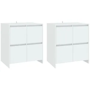vidaXL Buffets 2 pcs Blanc 70x41x75 cm Aggloméré