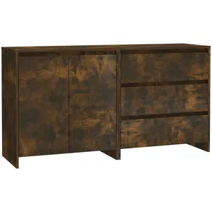 vidaXL Buffets 2 pcs Chêne fumé Bois d'ingénierie pas cher
