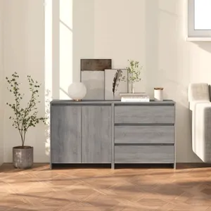 vidaXL Buffets 2 pcs Sonoma gris Bois d'ingénierie pas cher
