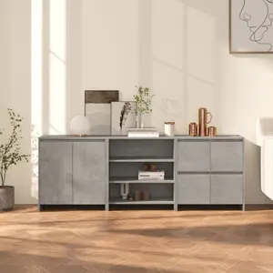 Comparateur de prix : vidaXL Vidaxl Buffets 3 Pcs Gris Béton Bois D'ingénierie