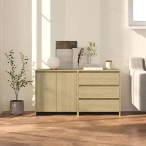 vidaXL Buffets 2 pcs Chêne sonoma Bois d'ingénierie