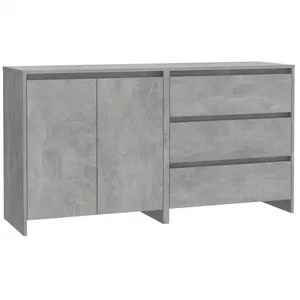 vidaXL Buffets 2 pcs Gris béton Bois d'ingénierie pas cher