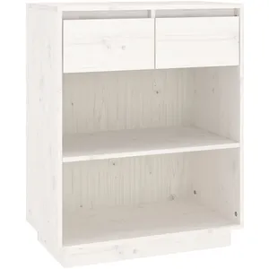 vidaXL Armoire console Blanc 60x34x75 cm Bois de pin solide pas cher