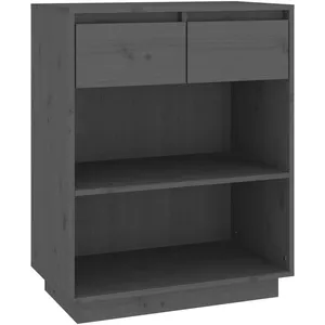 vidaXL Armoire console Gris 60x34x75 cm Bois de pin solide pas cher