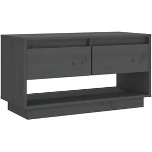 Comparateur de prix : vidaXL Meuble TV Gris 74x34x40 cm Bois de pin massif