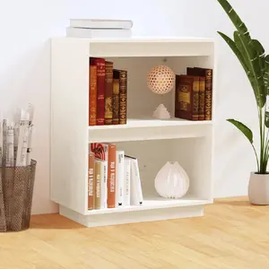 vidaXL Armoire console Blanc 60x34x75 cm Bois de pin solide pas cher
