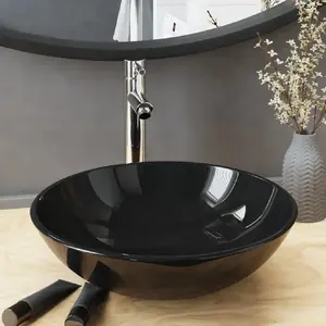 Comparateur de prix : vidaXL Lavabo de bain avec robinet et drain à poussoir Verre trempé