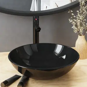 Comparateur de prix : vidaXL Lavabo de bain avec robinet et drain à poussoir Verre trempé