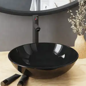 Comparateur de prix : vidaXL Lavabo de bain avec robinet et drain à poussoir Verre trempé