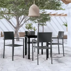 vidaXL Ensemble à manger de jardin 5 pcs Noir pas cher