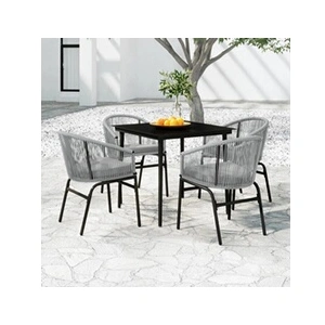 vidaXL Ensemble à manger de jardin 5 pcs Gris pas cher