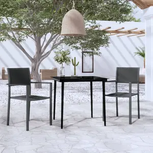 vidaXL Ensemble de salle à manger de jardin 3 pcs Noir pas cher