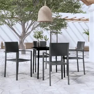 vidaXL Ensemble à manger de jardin 5 pcs Noir pas cher