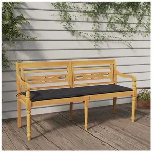 Comparateur de prix : vidaXL Banc Batavia avec coussin anthracite 150 cm Bois de teck massif