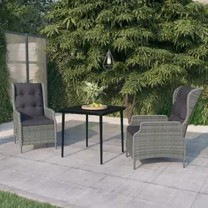 vidaXL Ensemble de salle à manger de jardin 3 pcs Gris clair pas cher