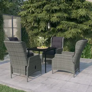vidaXL Ensemble de salle à manger de jardin 5 pcs Gris clair pas cher