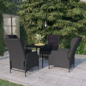 vidaXL Ensemble à manger de jardin 5 pcs - Gris foncé pas cher