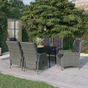Comparateur de prix : vidaXL Ensemble de salle à manger de jardin 7 pcs Gris clair