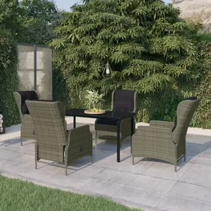 vidaXL Ensemble de salle à manger de jardin 5 pcs Marron pas cher