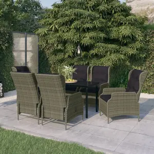 Comparateur de prix : vidaXL Ensemble de salle à manger de jardin 7 pcs Marron