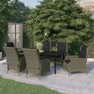 Comparateur de prix : vidaXL Ensemble de salle à manger de jardin 7 pcs Marron