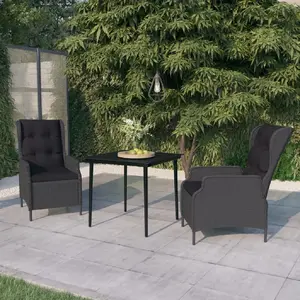 vidaXL Ensemble de salle à manger de jardin 3 pcs Gris foncé pas cher