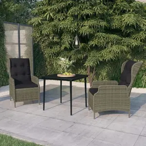 vidaXL Ensemble de salle à manger de jardin 3 pcs Marron pas cher