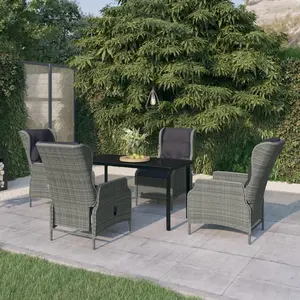 vidaXL Ensemble de salle à manger de jardin 5 pcs Gris clair pas cher