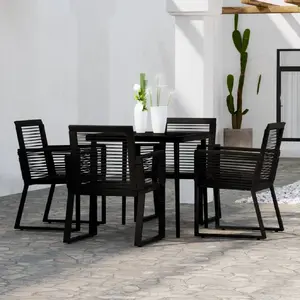 vidaXL Ensemble à manger de jardin 5 pcs Noir pas cher